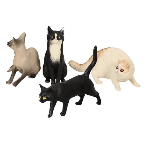 Supvox 4Stücke Katzenmodell Aus Robustem Hartplastik Realistische Deko Figuren Für Garten Und Lernspielzeug Für Detailgetreu Und Langlebig von Supvox