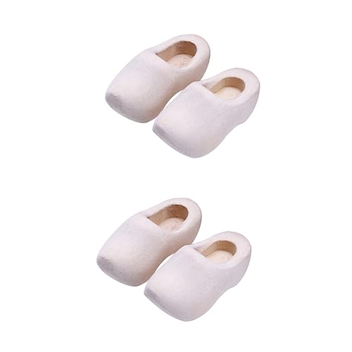 Supvox 4Stücke Mini Holzschuhe DIY Unfertige Holzschuhe Für Puppenhaus Dekoration Unbemalte Holzschuhe Als Kreative Bastelidee Für Erwachsene von Supvox
