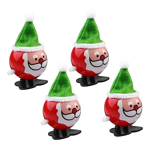 Supvox 4Stücke Weihnachtsdekor Aufziehspielzeug Santa Figuren mit Umweltfreundliches Material für Fördert Koordination und Kreative von Supvox