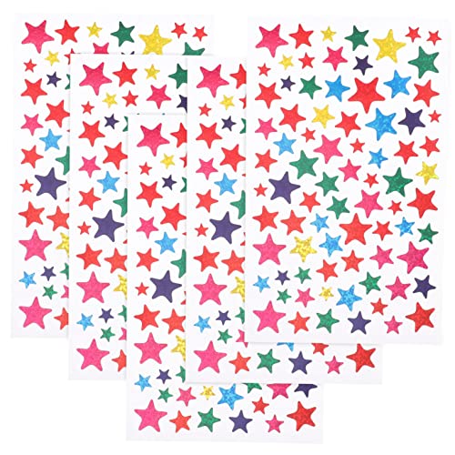 Supvox 5 Blätter Star-Belohnungsaufkleber Sternaufkleber als Belohnung Sternaufkleber für Sternaufkleber zum Basteln Sternaufkleber in großen Mengen PVC Colorful von Supvox