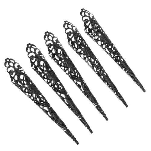 Supvox 5 Pcs Floral Fingertip Nagel Ringe, Schwarz Schmuck für Halloween Cosplay, 4, 72 Zoll Länge Supvox 5 Pcs Floral Fingertip Nagel Ringe, Schwarz Schmuck für Halloween Cosplay, 4, 72 Zoll Länge von Supvox