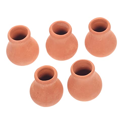 Supvox 5 STK Puppenhaus Blumentopf Mini Terracotta Topf Tontopf Kleine Terrakottatöpfe Blumenvasen Dekorativ Puppenhaus Tonvase Blumenvase Für Puppen Tonvase Klein Draussen Keramik Baby von Supvox