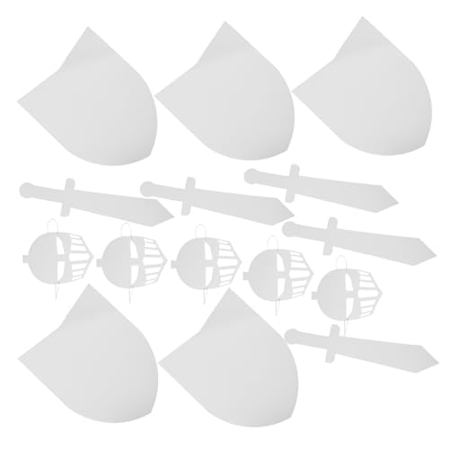 Supvox 5 Sätze Diy Ritter Schild Maske Bastelset Unbemalte Karton Rüstung Kreative Kostüm Accessoires für Halloween Rollenspiele und Gruppenspiele von Supvox