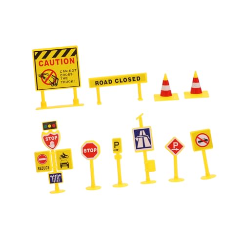 Supvox 5 Satz Teiliges Miniatur Verkehrszeichen Modell DIY Straßenschilder Zubehör für Puppenhaus und Garten Leichte Simulation Pädagogisches für Bastelfans von Supvox