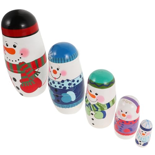 Supvox 5 Schneemann-matroschka Stapelung Nistpuppen Für Weihnachts-nistpuppe Kleinkind Schneemann-Puppe Dekorationen Figuren Ornament Baumschmuck Lebkuchen Ghibli Hölzern Supvox 5 Schneemann-matroschka Stapelung Nistpuppen Für Weihnachts-nistpuppe Kleinkind Schneemann-Puppe Dekorationen Figuren Ornament Baumschmuck Lebkuchen Ghibli Hölzern von Supvox
