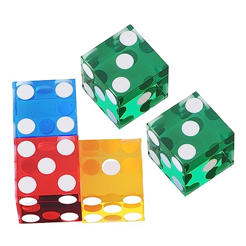 Supvox 5 Stück Acrylform Spielwürfel Brettspiel Würfel Kneipenwürfel Punktewürfel transparente Punktwürfel Zufällige Farbe von Supvox