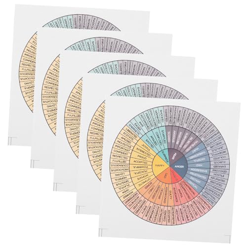 Supvox 5 Stück Aufkleber Scrapbooking Sticker aufklebebuchstaben Scrapbook Sticker stickern Handytasche Emotionsrad-Diagramm Magnete aus Gefriermaterial Gefühlsrad Papier Colorful von Supvox
