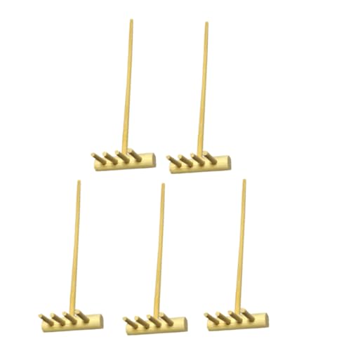 Supvox 5 Stück Bambus -Sand -Rechenspielzeug Kleiner Rechen Sandkasten-Miniaturen Sandtisch rechen kleine Rechen Mini-Rechen Werkzeug Dekorativer Rechen Tischdekoration aus Bambus Hölzern von Supvox