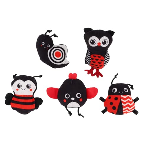 Supvox 5 Stück Fingerpuppen Mini-kuscheltiere Kinderpuppen Handpuppen Für Mini- Fingerspielzeug Für Pp Baumwolle Black von Supvox