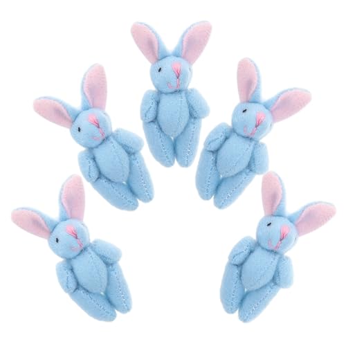 Supvox 5 Stück Gemeinsames Kaninchen Partybevorzugungsspielzeug Gegliederter Hase Aus Plüsch Süße Hasenpuppe Hochzeitsdekorationen Kleines Tierplüsch Mini Stoffhase Kurzer Plüsch Sky-Blue von Supvox
