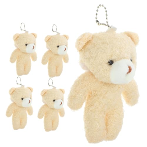 Supvox 5 Stück Großer Bärenanhänger Stofftier Bär Plüsch Kleiner Bär Stofftierplüsch tragen Kuscheltier kleines Bärenspielzeug kleine Bären PP Baumwolle Beige von Supvox