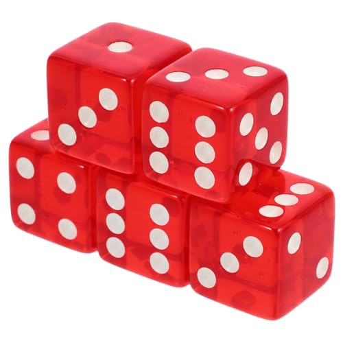 Supvox 5 Stück Großes Würfelsieb Brettspielwürfel Partywürfel Würfelspiel 6 Seiten Klare Transparente Transparente Requisiten Tischspielwürfel von Supvox