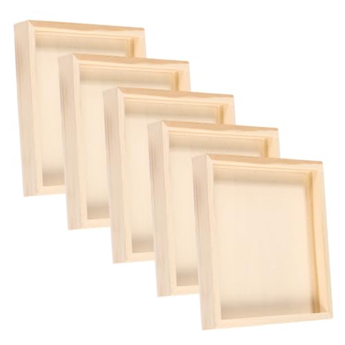 Supvox Quadratische Serviertabletts Aus Holz Für Puzzle-Spielzeug Holzpuzzle-zubehör 5er-Set von Supvox
