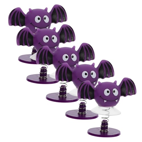 Supvox 5 Stück Hüpfende Fledermausfigur Party Halloween Lustiges Frühlingspielzeug lustige springende spielzeuge springende spielzeuge der Karikatur Eisen Violett von Supvox