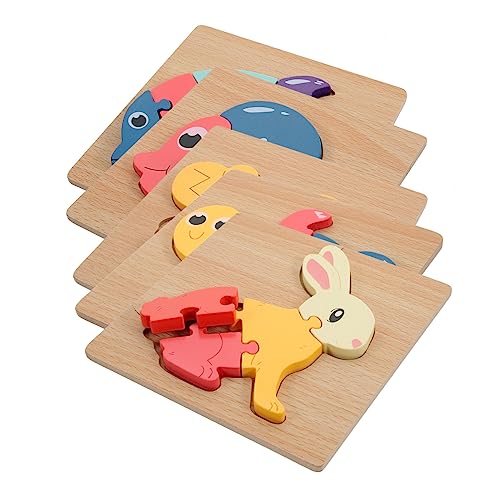 Supvox 5 Stück Kognitives Für Die Frühe Bildung Lernspielzeug Für Kleinkinder Rätsel Denksportaufgaben Für Puzzle- Für Kleinkinder Hölzern von Supvox