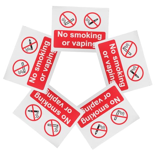 Supvox 5 Stück Kreative No Smoking Aufkleber für Autos Sicherheitshinweise für Fahrzeuge Geschäft und Outdoor Nutzung Wetterfest und Einfach Anzubringen Supvox 5 Stück Kreative No Smoking Aufkleber für Autos Sicherheitshinweise für Fahrzeuge Geschäft und Outdoor Nutzung Wetterfest und Einfach Anzubringen von Supvox