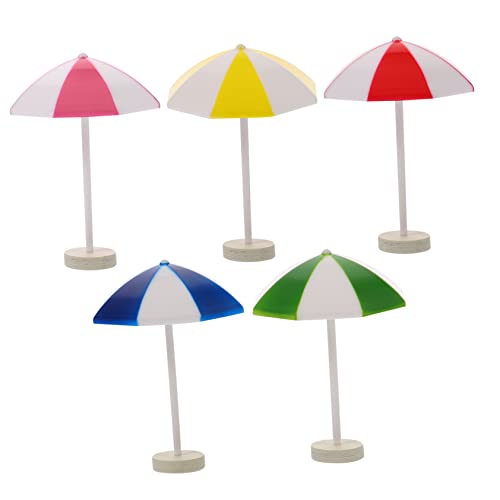 Supvox 5 Stück Mini- Mini-Regenschirm-Ornament Miniaturschirm sommerparty Dekoration Schatten winzig Mikrolandschaft Ornament Schirmschmuck Simulationsschirm Strandschmuck Abs von Supvox