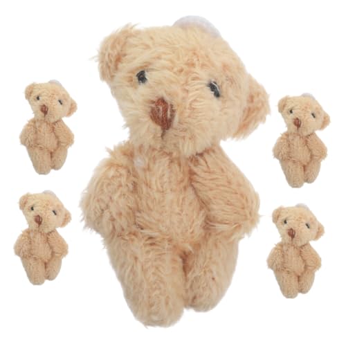 Supvox 5 Stück Mini Plüsch Bären Weiche Lebensechte Teddybären für Hochzeits Mitgebsel Puppenhaus Dekoration und Partybedarf Vielseitige Mini Kuscheltiere Khaki von Supvox
