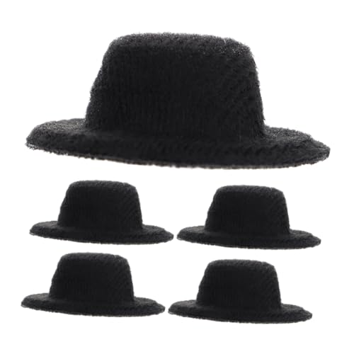 Supvox 5 Stück Miniatur Jazzhüte aus Widerstandsfähigem Material Austauschbare Mini Hüte für Puppen Handliche Dekoration für DIY Festliche Party Accessoires Schwarz von Supvox