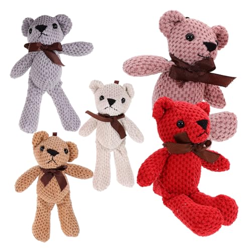 Supvox 5 Stück Plüschspielzeugpuppe Ausgestopfte Bärenpuppe Kleiner Ausgestopfter Bär Gefüllter Plüschbär Cartoon-plüschbär Kleine Bärenpuppe Süßer Bär Kuscheltiere Masse Stofftierpuppe von Supvox