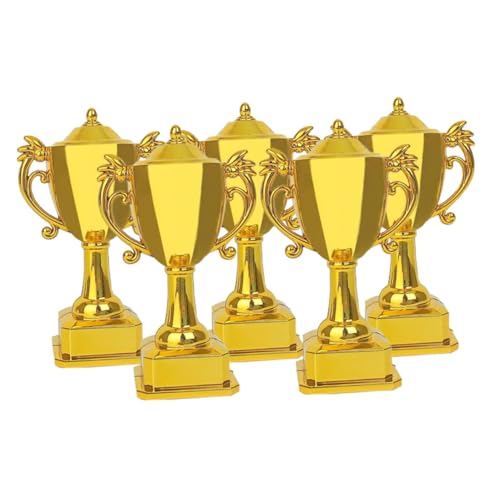 Supvox 5 Stück Puppenhaus-Trophäe für plastikbecher Trophäendekoration -Partygeschenk Plastiktrophäen Mini-Dinge Miniaturpuppen Party Trophy Turniertrophäe Golden von Supvox