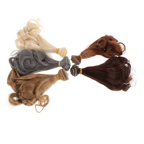 Supvox 5 Stück Puppenperücke Mini Perücken Für Puppen Bjd Perücke Bjd Puppen Männliches Bastelpuppenhaar Lockiges Puppenhaar Puppenhaar Tressen Haare Für Puppen von Supvox