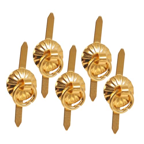 Supvox 5 Stück Schrankgriff Für Puppenhaus Puppenhausgriffe Geformt Mini-schubladengriffe Runden Miniatur Kleine Schubladengriffe Ring Antiquität Dekorativ Golden Aluminiumlegierung von Supvox
