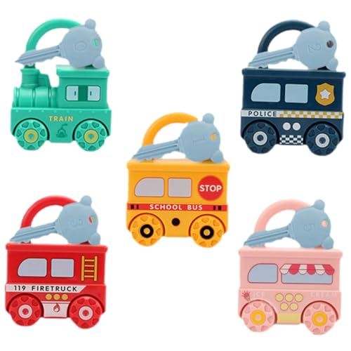 Supvox 5 Stück Teiliges Lernspielzeug für Zahlen Matching Sensorisches Montessori Motorikspielzeug Jahre Pädagogisches Schloss Schlüsselspielzeug Geschenkidee für Jungen und Mädchen von Supvox