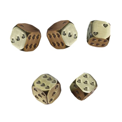Supvox 5 Stück Teiliges Metallwürfel mit Herzmuster Abgerundete Ecken Robuste Spielwürfel für Brettspiele Party und Bar Kompakt und Wiederverwendbar Antike Grünbronze Supvox 5 Stück Teiliges Metallwürfel mit Herzmuster Abgerundete Ecken Robuste Spielwürfel für Brettspiele Party und Bar Kompakt und Wiederverwendbar Antike Grünbronze von Supvox