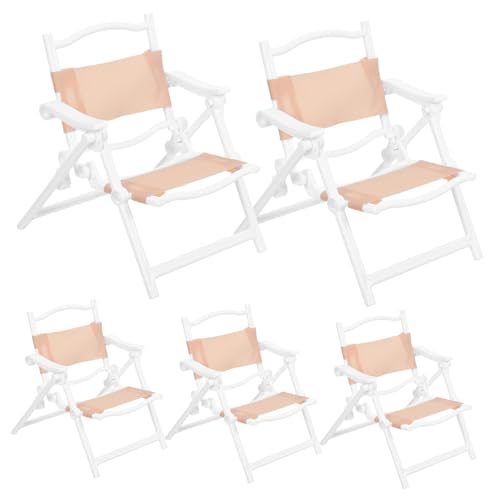 Supvox 5 Stück Teiliges Mini Liegestuhl aus Kunststoff Faltbare Mini Strandlounge Stühle für Puppenhaus Dekoration Realistische Camping Strandmöbel Vielseitig Kompatibel für Verschiedene von Supvox