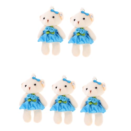 Supvox 5 Stück Teiliges Mini Plüschbär mit Aufhängung Weiche Kleine Stoffbären zum Basteln Niedliche Schlüsselanhänger und Dekoration für Hochzeit Geburtstag Valentinstag DIY Zubehör von Supvox