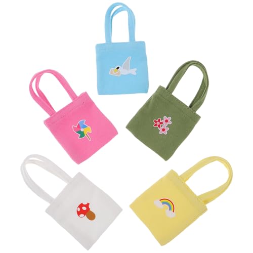 Supvox 5 Stück Teiliges Miniatur Puppenhandtaschen Bunte Mini Canvas Schultertaschen für Puppenhaus Zubehör Dekorative Mini-Tote Bags für Puppen und Kreatives Spiel Supvox 5 Stück Teiliges Miniatur Puppenhandtaschen Bunte Mini Canvas Schultertaschen für Puppenhaus Zubehör Dekorative Mini-Tote Bags für Puppen und Kreatives Spiel von Supvox