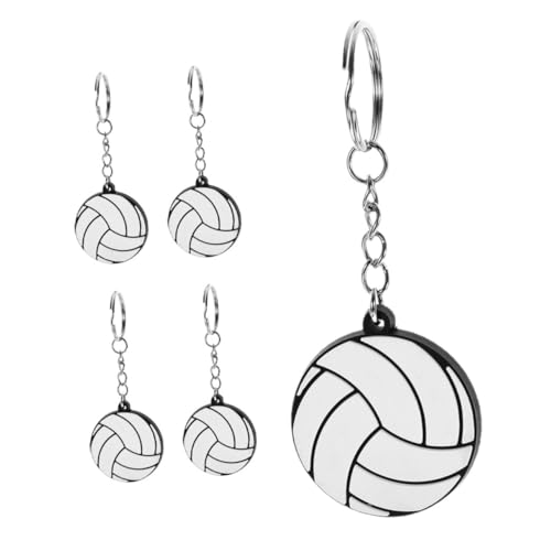 Supvox 5 Stück Teiliges PVC Volleyball Schlüsselanhänger Robuste Sportanhänger als Taschen und Rucksackdeko Langlebig und Farbecht für Volleyball Teams Partys und Fans von Supvox