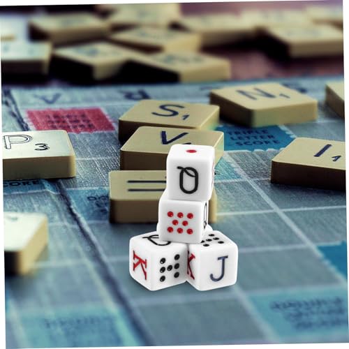 Supvox 5 Stück Teiliges Pokerwürfel Weiße Würfel mit Jqk Motiven Langlebig und Stabil für Geburtstagsfeiern Partyspiele und Ktv bar Requisiten von Supvox