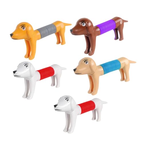 Supvox 5 Stück Teiliges Pop Tube Hundespielzeug Flexibles Stressabbauendes Beschäftigungsspielzeug Interaktives Kleines Sensory Toy Robust und Handfreundlich für Erwachsene von Supvox