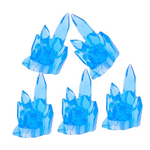 Supvox 5 Stück Zusammengebaute Bausteine Kinderpuzzle Flammeneffekt Kinderbausteine bausteine für Feuereffekte Roboterbaufahrzeuge Mini-Straßensperre- Plastik Sky-Blue von Supvox