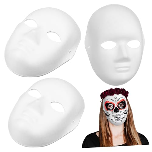 Supvox 5 Weiße Diy Papiermasken für Damen Blanko Halloween Kostümmaske zum Bemalen Handbemalbare Masquerade Maske für Karneval Party und Cosplay von Supvox