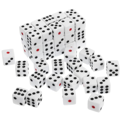 Supvox 50 Stück Acryl Würfel Spielwürfel Würfelspiel Zubehör für Brettspiele Party und Erwachsene Leicht Kompakt und Vielseitig für Indoor Outdoor Nutzung von Supvox