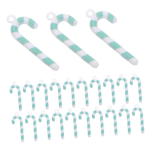 Supvox 50 Stück Bastelbedarf Bastelanhänger Miniatur Weihnachtsdekoration Ornamente Dekor Dekorationen Grün Gestreift 15 cm – Feiertagsanhänger Projekte Reifen Zuckerstange von Supvox