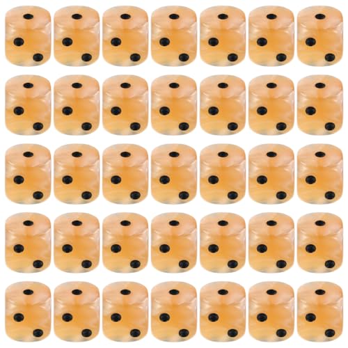 Supvox 50 Stück Brettspielzubehör Würfel Partygeschenk Zahlenwürfel Brettspiel-Tool Tischspiel Würfel 6-seitiger Spielwürfel Würfel Basteln Partyzubehör Brett Würfel Acryl Hellbraun von Supvox