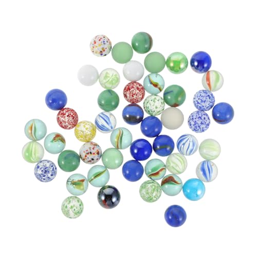 Supvox 50 Stück Bunte Glasmarbles DIY Bastelmaterial für Kreative Projekte Dekorative Murmeln für Spiele und Wohnraumgestaltung Mixfarben für Erwachsene von Supvox