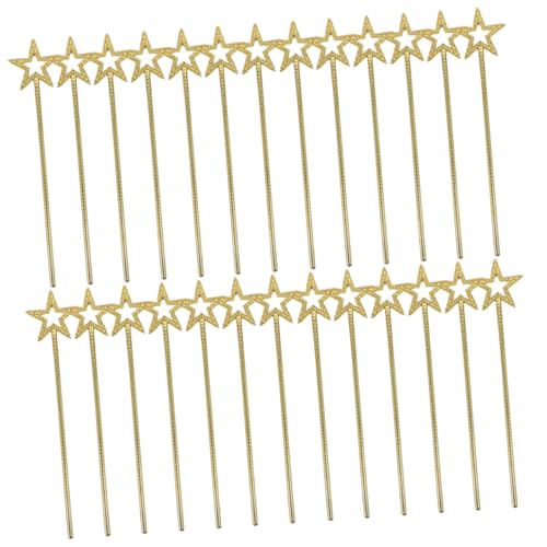 Supvox 50 Stück Fünfzackige Engelsstäbe Sternprinzessinnenstäbe Engelsstäbe Feenstäbe Für Festival Verkleidungen Sternfeenstäbe Feenstern Glitzerstern Stab Beschichtung Golden von Supvox