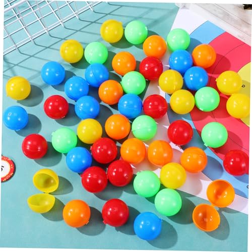 Supvox 50 Stück Hohlrafflebälle aus Robustem Kunststoff Bunte Mehrfarben Mischung Befüllbare Loskugeln für Partys Schulveranstaltungen und Familienfeiern Leicht und Wiederverwendbar von Supvox