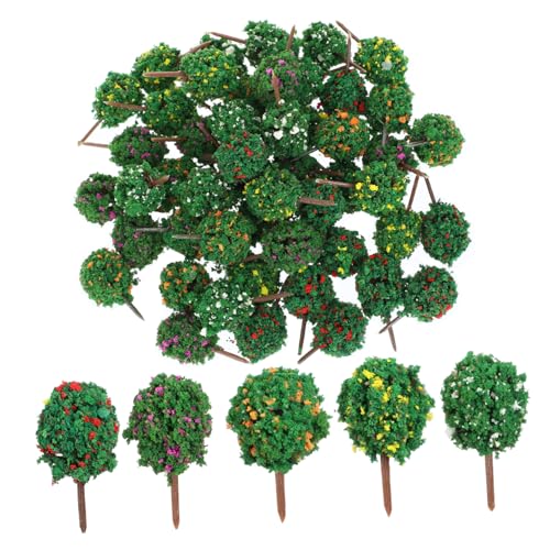Supvox 50 Stück Landschaftsdekor Modellbau Bäume Landschaftsmodell Bäume Tischmodell Bäume Modellbau Deko Simulationsbaum Miniaturbaum Pflanzen-Modellschmuck Mini-Landschaftsbäume Plastik von Supvox