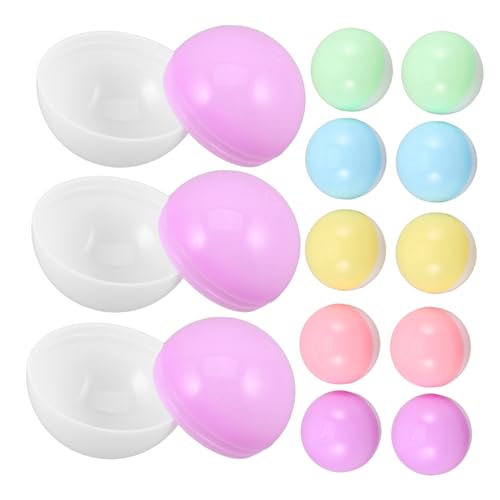 Supvox 50 Stück Macaron Farbig Wiederverwendbare Kunststoff Kapseln Runde Leere Vending Machine Behälter Für Diy Basteln Süßigkeiten Partydeko von Supvox