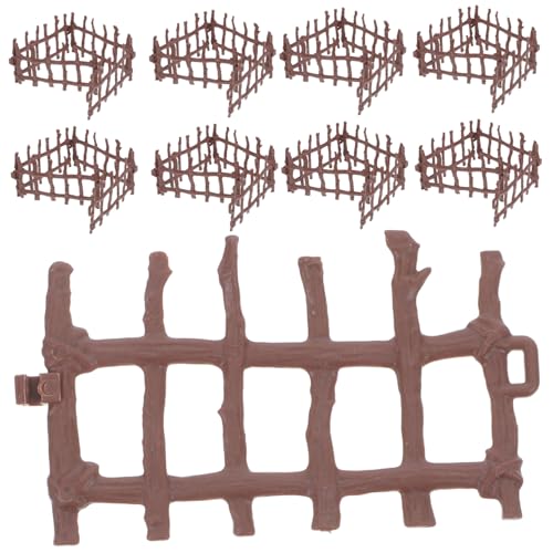 Supvox 50 Stück Mikro-landschaftszaun Spielzeugzaun Aus Kunststoff Pferdestallzäune Playset Gartenzauntafeln Kleines Zaunspiel Farm Barn Toy Zaunzubehör Mini Lattenzaun Plastik Hellbraun von Supvox