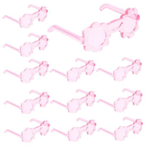 Supvox 50 Stück Mini-Brille Puppenkleidung Mini -Puppenbrille Miniatur-Brillensachen Mini-Puppen-Brille Brille für Puppe Brillen für Puppen winzige Brille Puppenzubehör Plastik Rosa von Supvox