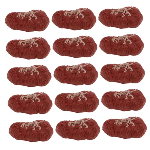 Supvox 50 Stück Mini Dinosaur Fossilien Realistische Dinosaurier Modelle für Sandtisch Dekoration Leichtes Plastik für Kreatives Basteln Tiefrot von Supvox