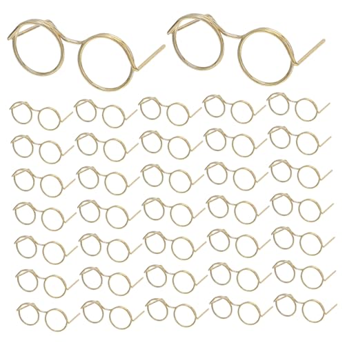 Supvox 50 Stück Mini Dollhouse Eyewear Metallrahmen Miniatur Brillen für DIY Puppenzubehör Fotografie Requisiten Kreative Bastelideen von Supvox