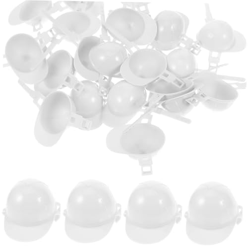 Supvox 50 Stück Mini Sicherheitshelme aus Kunststoff Kleine Bauhelme für Puppen Bastelzubehör Weiße Mini Schutzhelme für Partydekoration und DIY-anwendungen von Supvox